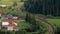 Passenger train rides through the forest time lapse