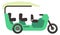 Passenger tricycle icon. Green asian city transport