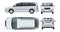 Passenger Van or Minivan Car vector template on white background. Compact crossover, SUV, 5-door minivan car. View front