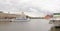 Passenger vessels with tourists on board float on the Moscow-rive