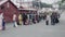 Passengers arriving at railway station in Corona pandemic situation, waiting for there registration in line in india.