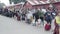 Passengers arriving at railway station in Corona pandemic situation, waiting for there registration in line in india.