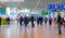 Passengers in departure lounge of Vnukovo International Airport