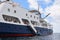 Passengers disembark an expedition ship in the Galapagos Islands