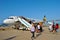 Passengers embarking a Thomas Cook Airbus A320 aircraft