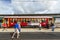 Passengers enter a streetcar in New Orleans