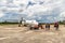 Passengers getting off the plane at Siargao airport, Siargao, Philippines, Apr 26, 2019