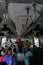 Passengers inside Rail compartment, Howrah Station - India