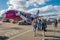 Passengers leaving the WizzAir plane