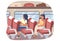 Passengers sitting inside bus, flat vector illustration. Public transport. Road travel.