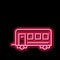 passengers transportation trailer neon glow icon illustration