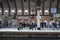 Passengers waiting on a platform at York Railways station