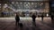 Passengers walking at the main railway station of Vienna