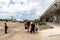 Passengers walking to airport arrival terminal at Siargao airport, Siargao, Philippines, Apr 26, 2019