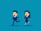 Passing baton to colleague in relay race. Business office teamwork concept, Cute flat cartoon character style design