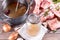 Passing the bone broth through a sieve. Concentrated Bone Broth in a Jar