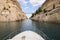 Passing through the Corinth Canal on a yacht.