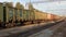Passing freight train. Station of Sharya, Northern railway