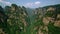 Passing through green rocks canyon in Zhangjiajie National park Wulingyuan, Hunan Province, China