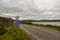 Passing place sign and single track sign in Scotland - Driving on scottish roads in the Highlands, Great Britain