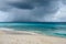 Passing rain cloud and storm over ocean in Anguilla, British West Indies, BWI, Caribbean