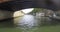 Passing under the Pont au Double in Paris