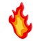 Passion fire icon, isometric style