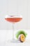 Passion fruit cocktail lime white background