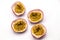 Passion fruits isolate on white background.Passion fruit is a flowering tropical vine.