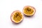 Passion fruits isolate on white background.Passion fruit is a flowering tropical vine.