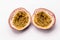 Passion fruits isolate on white background.Passion fruit is a flowering tropical vine.