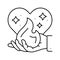 passion heart succes challenge line icon vector illustration