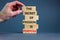 Passion and purpose symbol. Wooden blocks with concept words The secret of passion is purpose. Beautiful grey background, copy