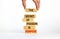 Passion and purpose symbol. Wooden blocks with concept words The secret of passion is purpose. Beautiful white background, copy