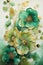Passionate Blooms: A Fusion of White, Green, and Metallic Accent