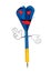 Passionate darts arrow cartoon