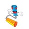 Passionate painting roller cartoon