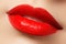 Passionate red lips,macro photography