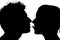 Passionate young couple ï¿½ silhouette