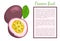 Passionfruit with Leaf, Exotic Juicy Fruit Vector