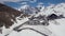 Passo dello Stelvio, Italy, Giro 2017 may. Aerial. Cyclists and fans at the bike race.