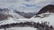 Passo dello Stelvio, Italy, Giro 2017 may. Aerial. Cyclists and fans at the bike race.