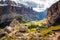 Passo Gardena valley mountain range, South Tyrol Italy alps