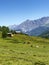 Passo Gavia, mountain pass in Lombardy, Italy, at summer