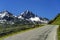 Passo Gavia mountain pass in Lombardy Italy at summer