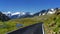 Passo Gavia mountain pass in Lombardy Italy to Val Camonica at summer