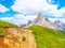 Passo Giau with Mount Gusela on the background, Dolomites, or Dolomiti Mountains, Italy