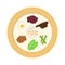 Passover holiday seder plate flat design icon