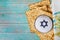 Passover jewish pesah holiday matza Haggadah a unleavened bread