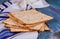 Passover matzoh jewish holiday bread over table